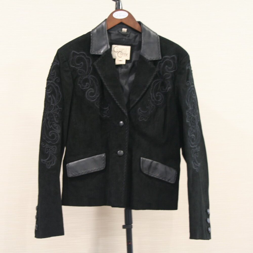 Cripple Creek Suede Leather Embroidered Women's Jacket Size L